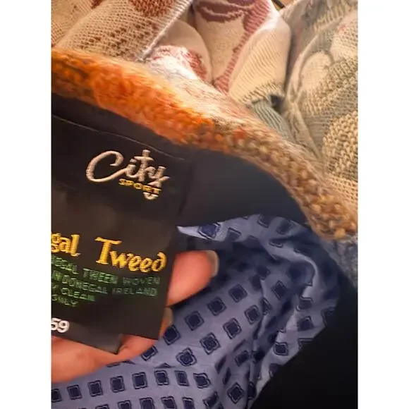 City Sport Belgian Tweed Patchwork Flat Cap Wool Newsboy Hat Size 59 - Picture 3 of 6